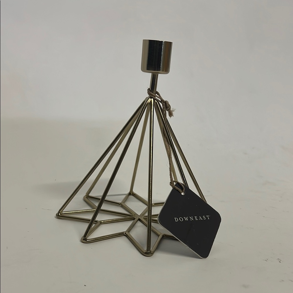 Downeast Gold Geometric Candle Holder